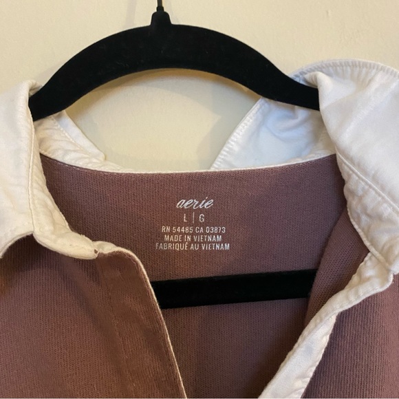 Aerie Pink Rugby Polo Long Sleeve L - Picture 7 of 7